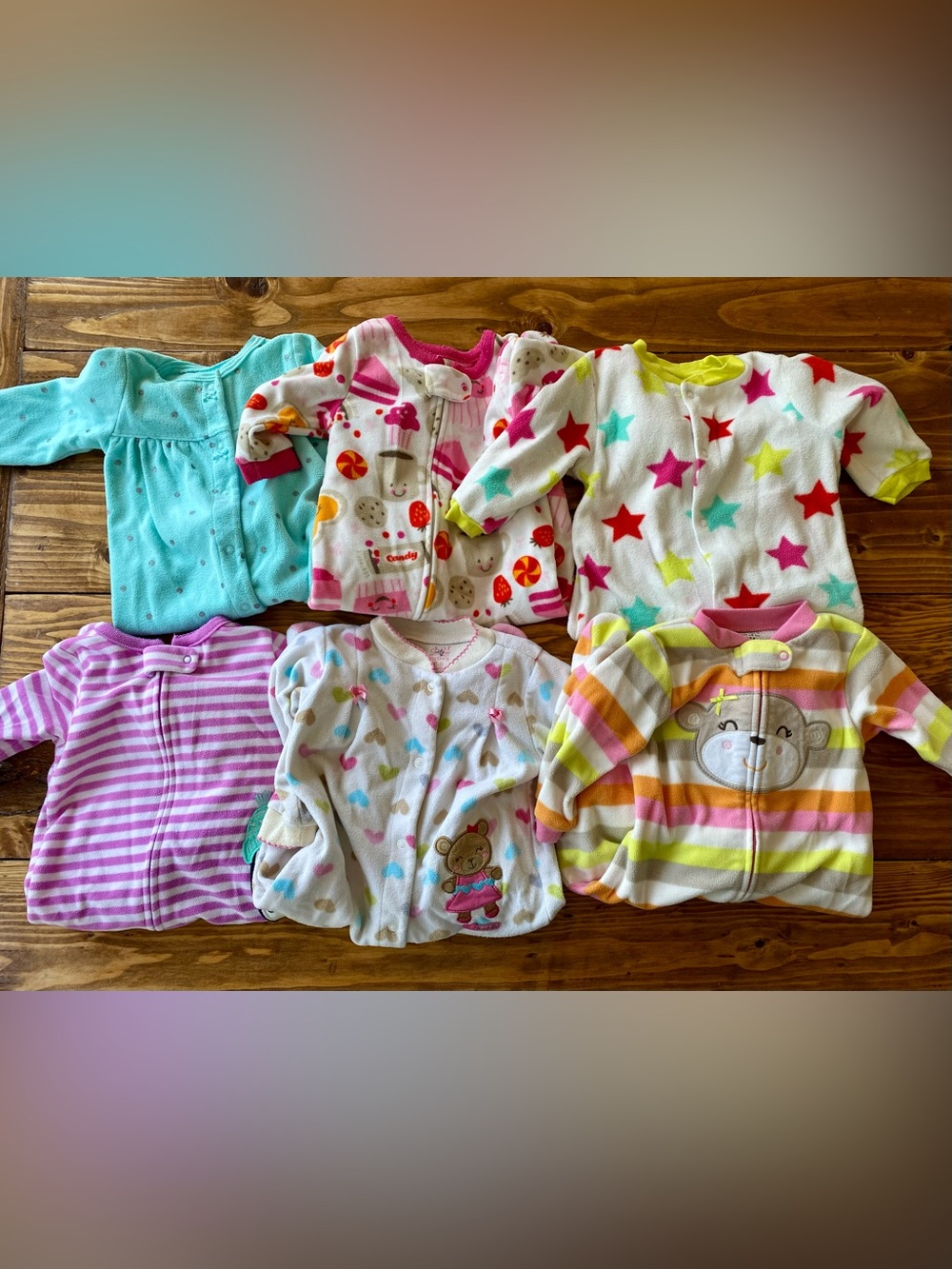Fleece Kids Pajama Bundle (6mo)- Colorful Prints